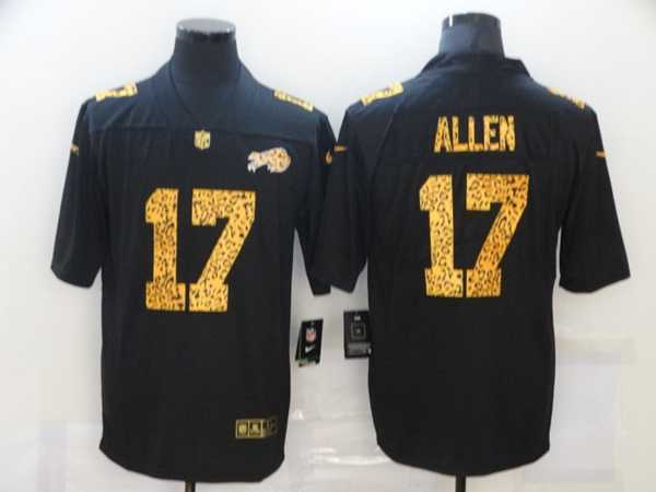 Men%27s Buffalo Bills #17 Josh Allen 2020 Black Leopard Print Fashion Limited Football Stitched Jersey Dzhi->atlanta falcons->NFL Jersey